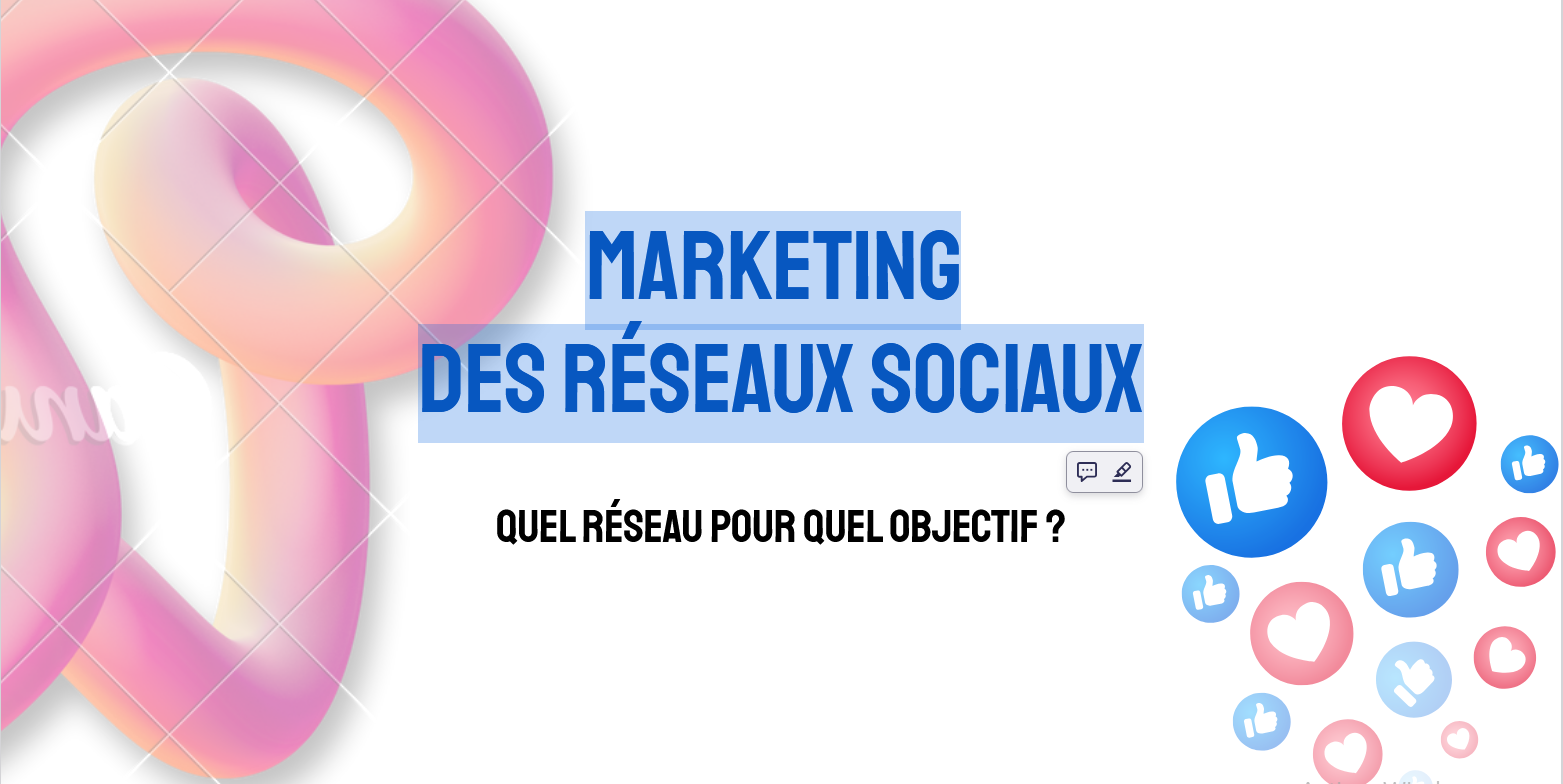 MARKETING DES RÉSEAUX SOCIAUX : Quel réseau pour quel objectif ?